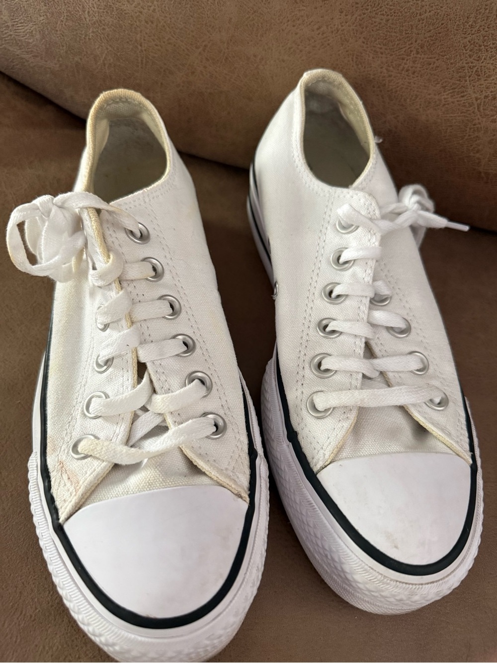 Converse White Low-Top Canvas Sneakers